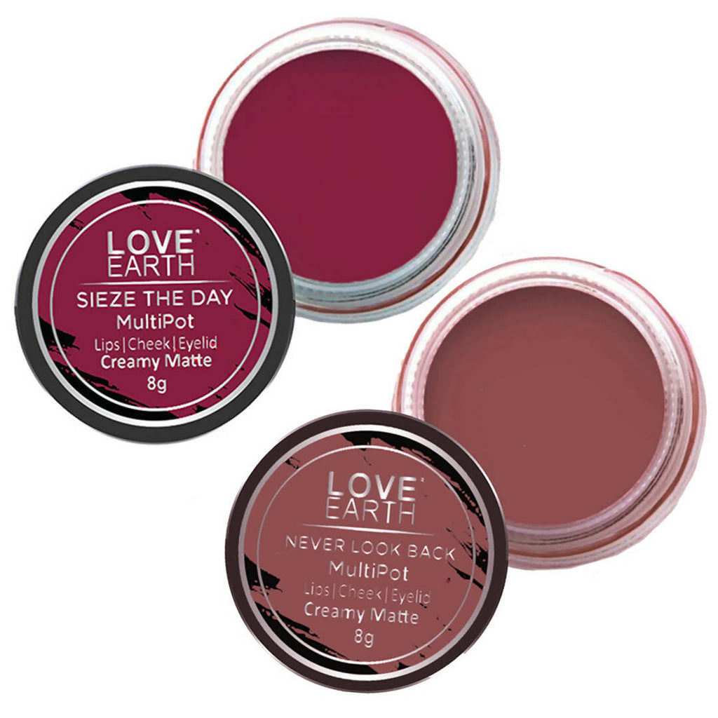Love Earth Lip Tint & Cheek Tint Multipot Combo (Ruby Pink & Raspberry Pink)