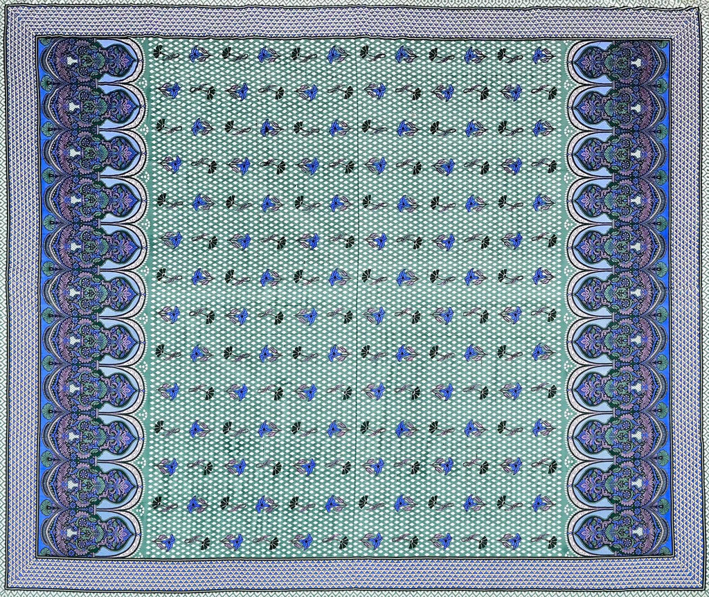 Purple Ethnic Motifs Cotton 200TC King Bedsheet With 2 Zipper Pillow Covers - King Size by House of Ree