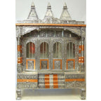 Silver Coated 4 Door with 3 Monument Towers Silver Pooja Mandir / Silver Pooja Mandiram