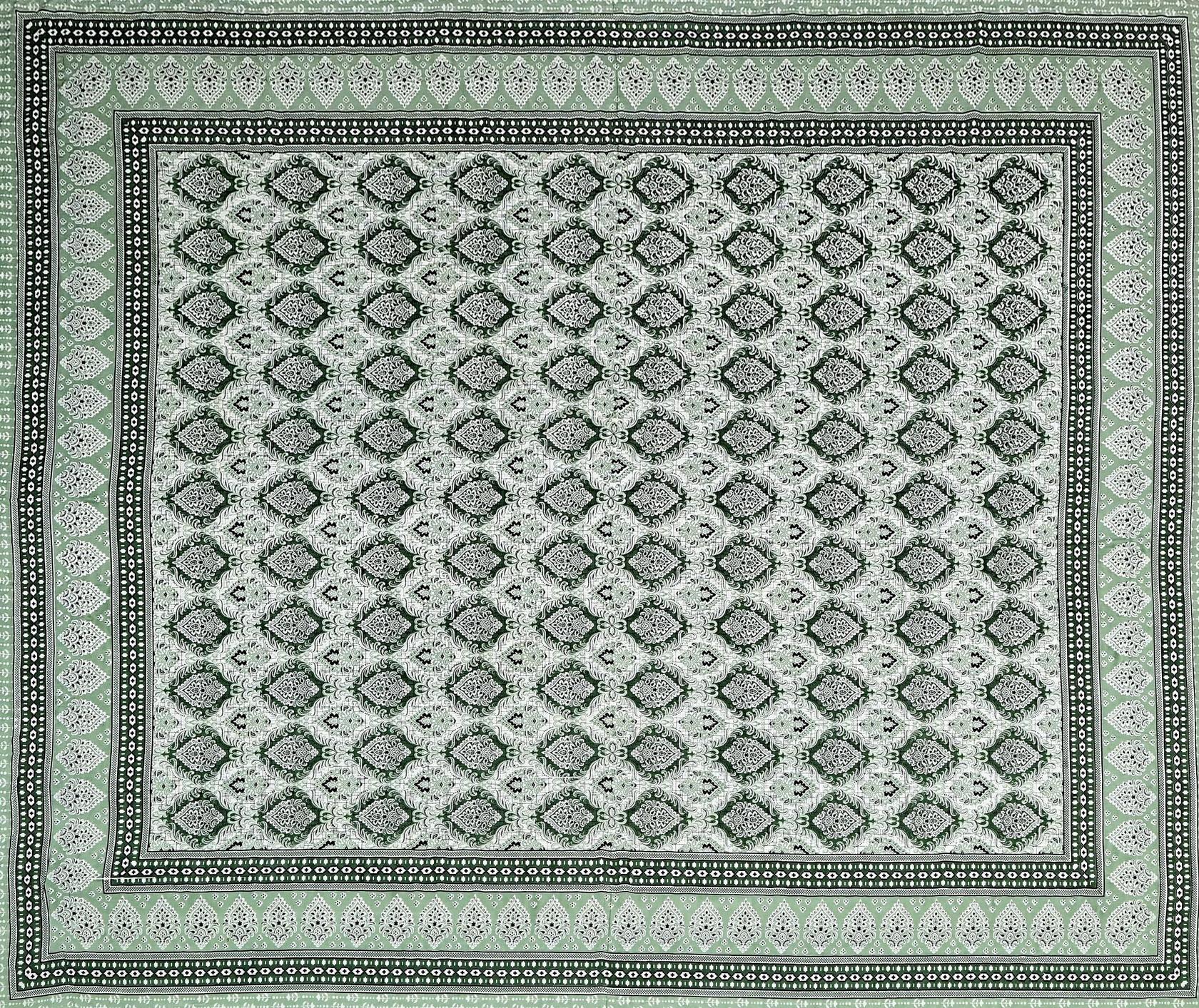 Yellow Ethnic Motifs Cotton 200TC King Bedsheet With 2 Zipper Pillow Covers - King Size by House of Ree