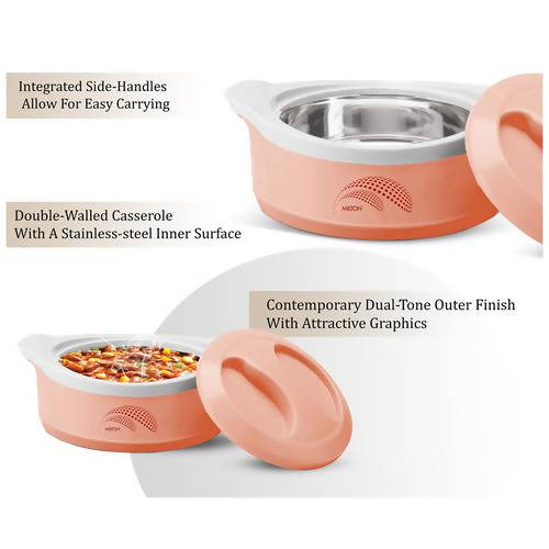 Milton New Marvel 1000 Inner Steel Casserole For Roti/Chapati - Peach Color