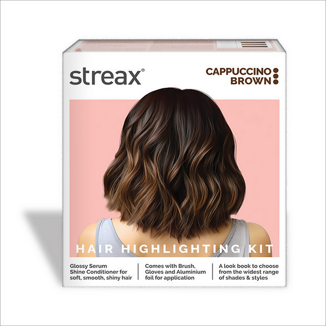 Streax Hair Colour Highlighting Kit - Cappuccino Brown Hover Image
