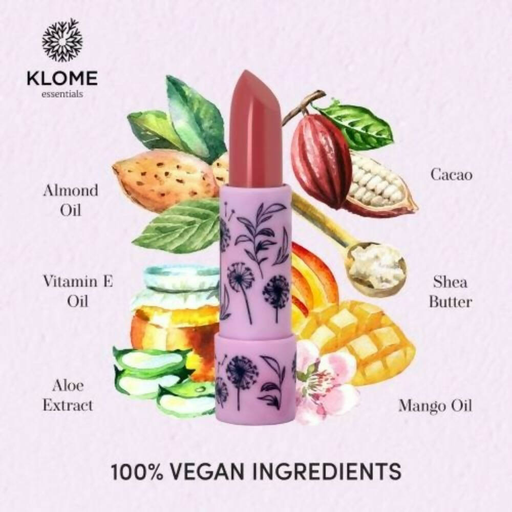 Klome Essentials Vegan Matte Lipstick-Rosewood (Dark Brown)