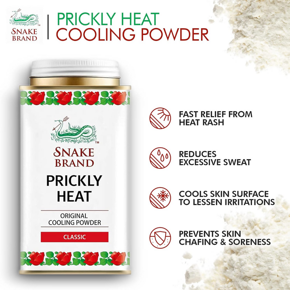 Snake Brand Classic Prickly Heat Cooling Talcum