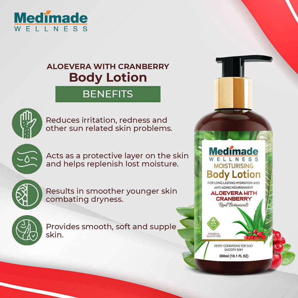 Medimade Wellness Moisturising Body Lotion With Aloevera With Cranberry