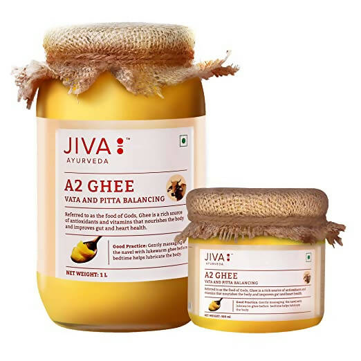 Jiva Ayurveda A2 Gir Desi Cow Ghee Combo | Certified Pure Cow Ghee | Traditional Bilona Method Ghee Hover Image