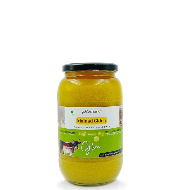 Gorochana 100% Source Traceable Desi Malnad Gidda A2 Full Moon Day Bilona Cow Ghee | Pure Ghee | Organic Ghee - Limited Time Offer Main Image