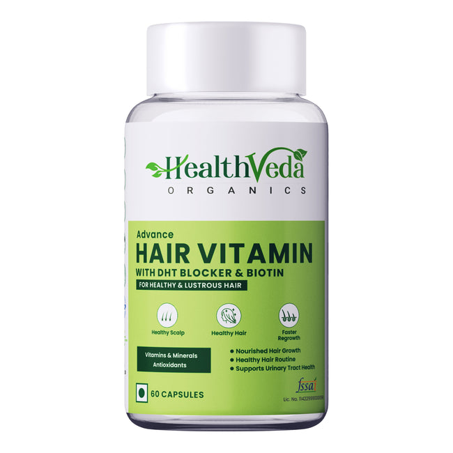 Health Veda Organics Advance Hair Vitamin with DHT Blocker & Biotin Capsules Hover Image