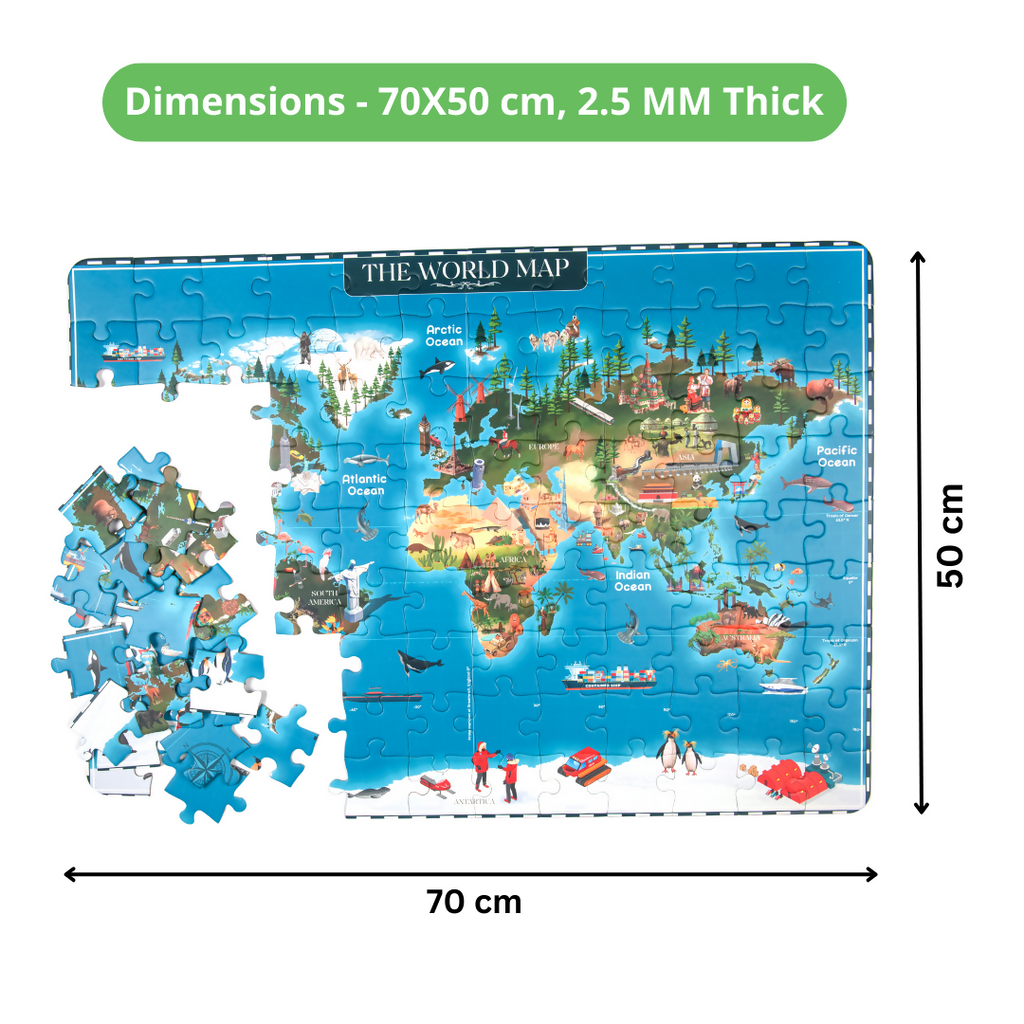 Nesta Toys World Map Jigsaw Puzzle for Kids, Jumbo Floor Puzzle, Educational Toy (6+ Years)