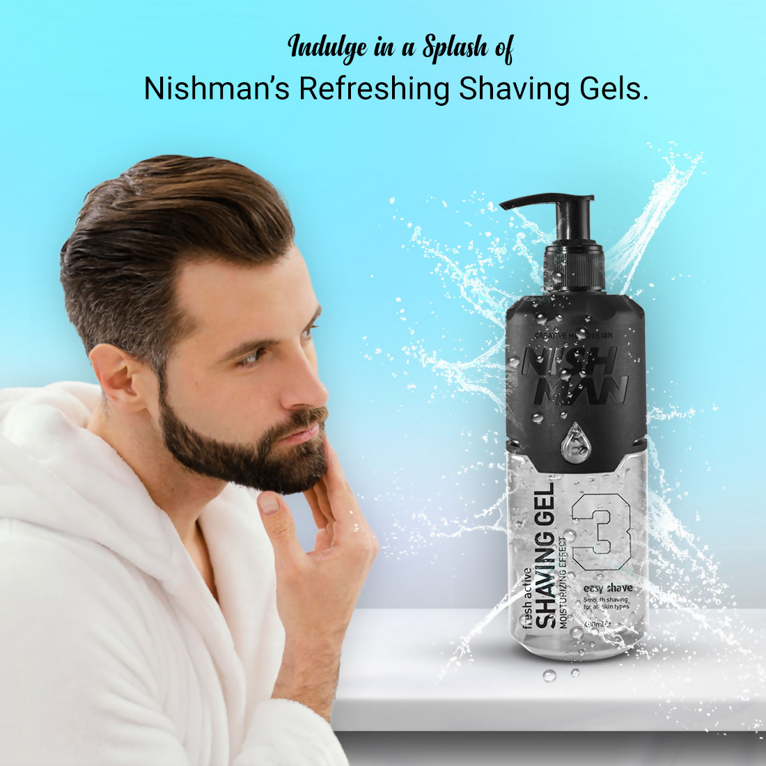 NishMan Fresh Active Easy Shave Shaving Gel Moisturizing Effect