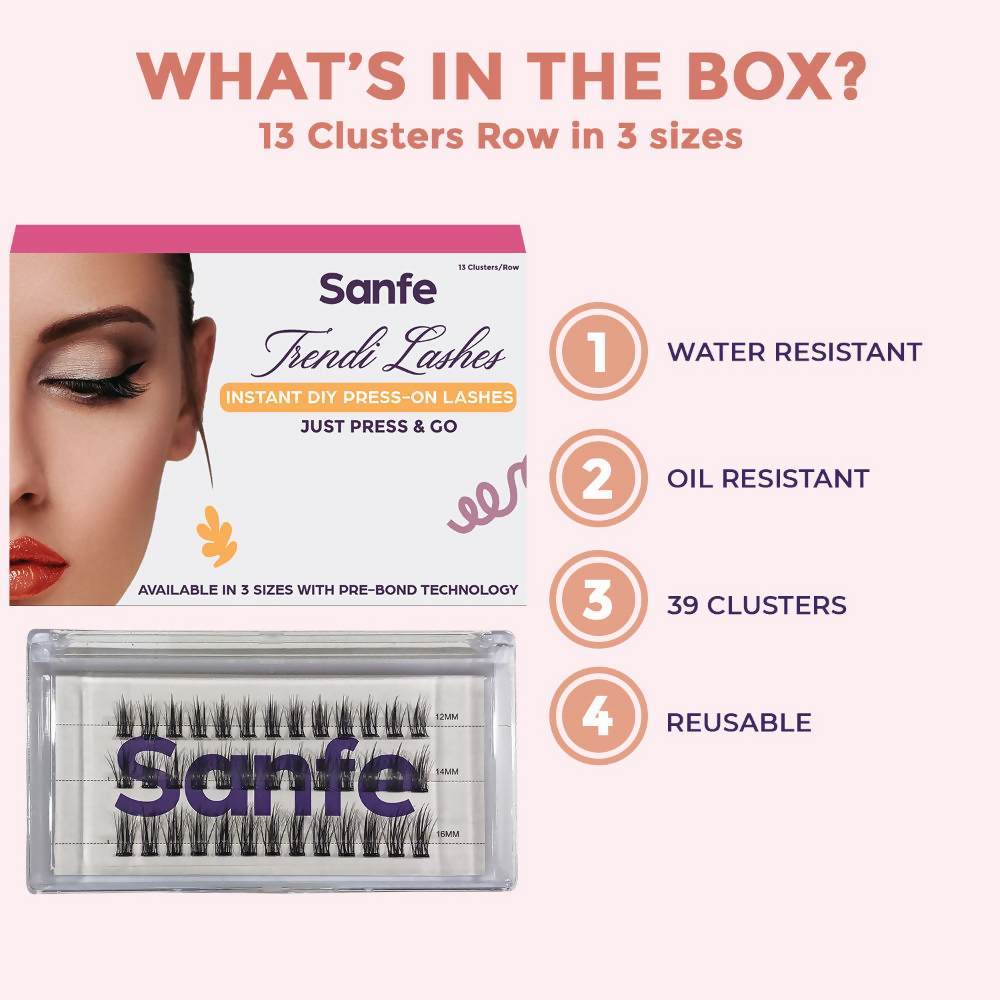 Sanfe Instant DIY Press On Lashes False Eyelashes