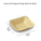 Eco Friendly Areca Leaf 4" Square Bowl