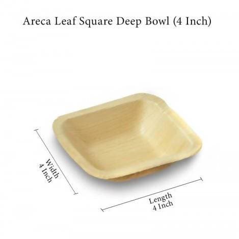 Eco Friendly Areca Leaf 4" Square Bowl Main Image