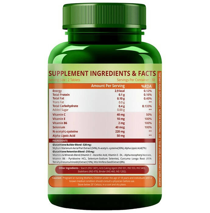 Himalayan Organics Glutathione Builder Tablets For Anti-Ageing & Skin Brightening