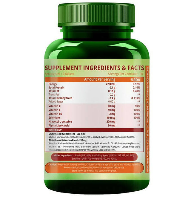 Himalayan Organics Glutathione Builder Tablets For Anti-Ageing & Skin Brightening Main Image