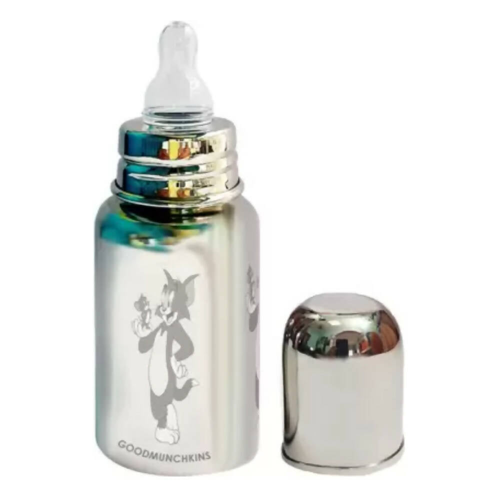 Goodmunchkins Stainless Steel Feeding Bottle 304 Grade Steel, Jointless, BPA Free, Rustfree Bottle For Kids 150 ml