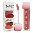 Nourish Mantra Liquid Lipstick Creamy Matte with SPF / Water Proof, Smudge Proof Shade -Tedha Medha Hazelnut