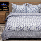 Yellow Ethnic Motifs Cotton 200TC King Bedsheet With 2 Zipper Pillow Covers - King Size by House of Ree