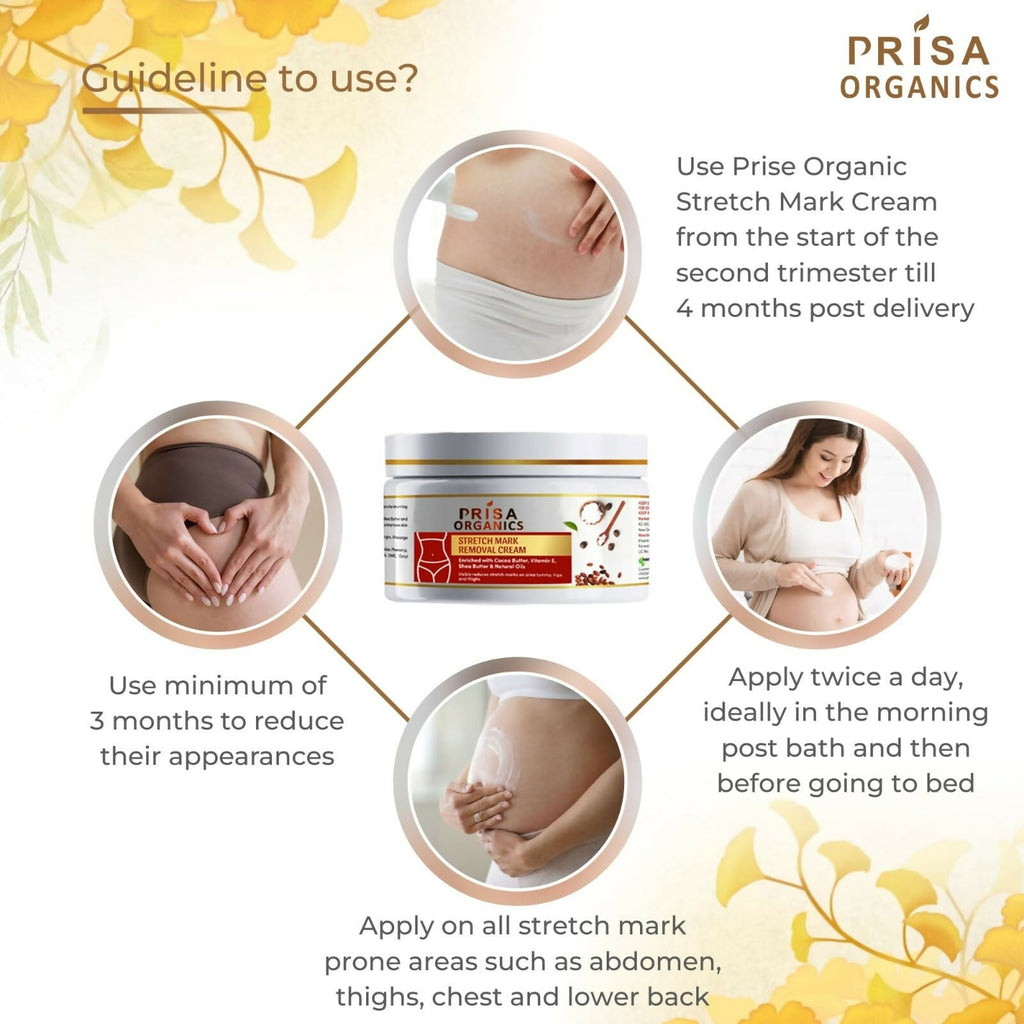 Prisa Organics Stretch Mark Removal Cream To Reduce Stretch Marks, Scars, Spots, Discolouration