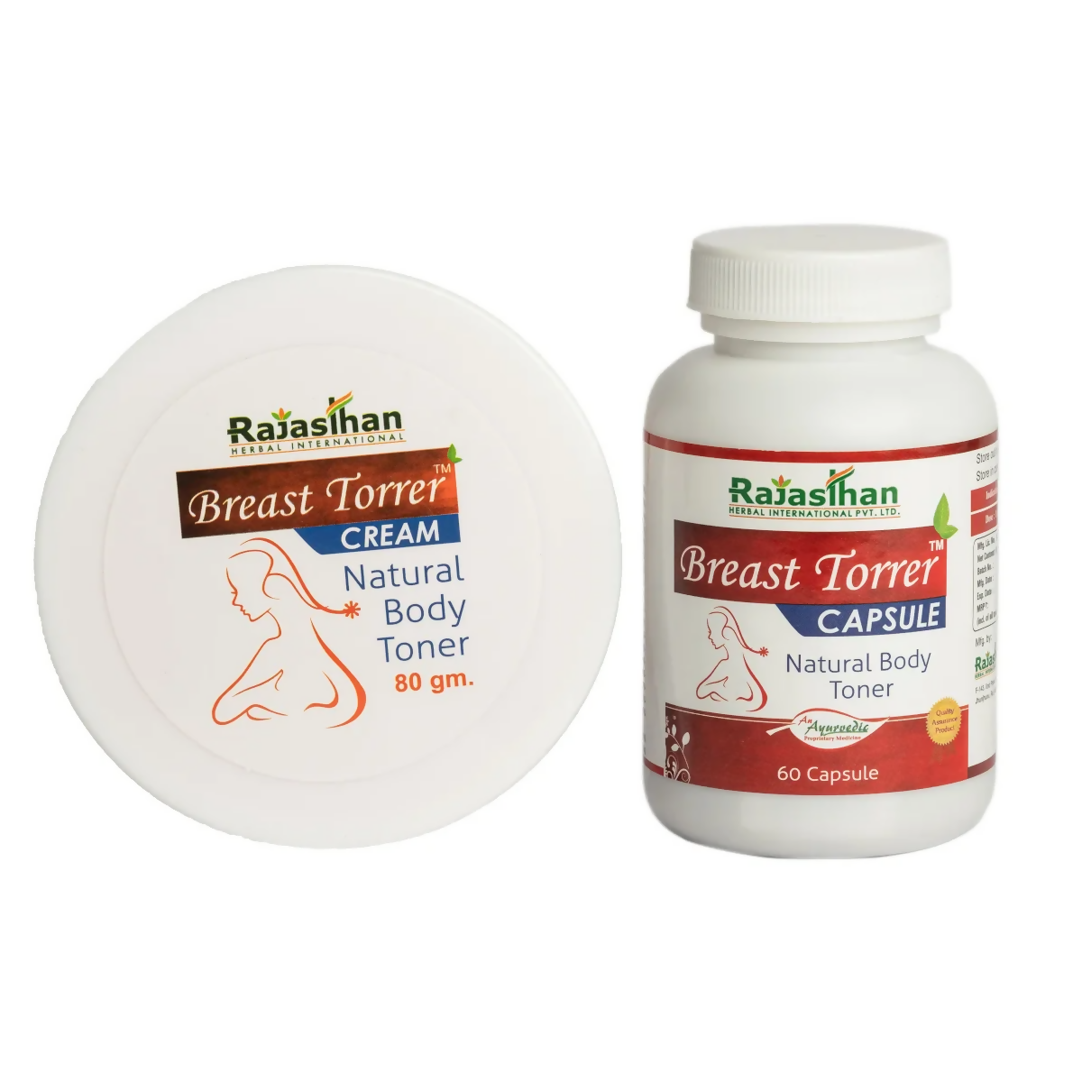 Rajasthan Herbals Breast Torrer Enlargement Cream & Capsules Combo