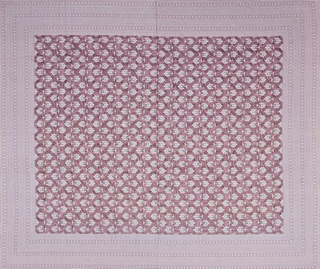 Pink Ethnic Motifs Cotton 220 TC King Bedsheet With 2 Zipper Pillow Covers - King Size by House of Ree