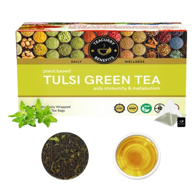Teacurry Tulsi Green Tea Bags Hover Image