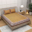 Yellow Ethnic Motifs Cotton 220 TC King Bedsheet With 2 Zipper Pillow Covers - King Size by House of Ree