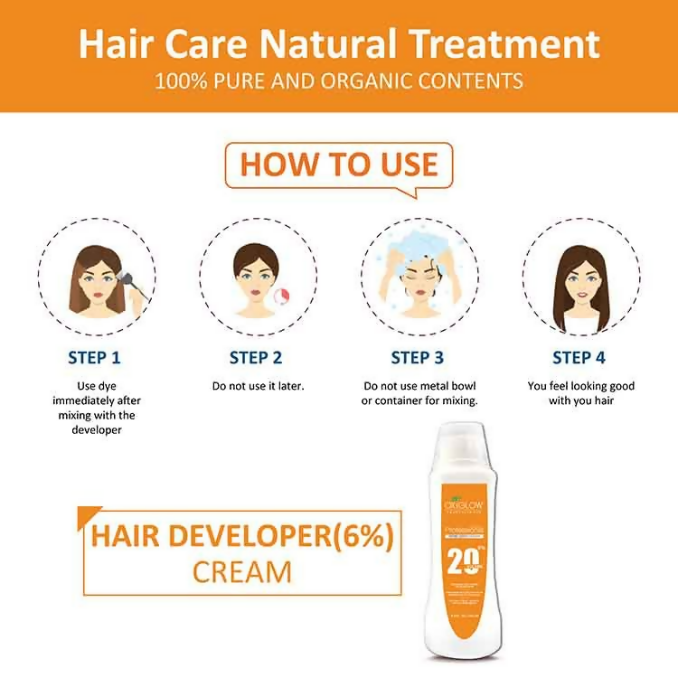 Oxyglow Herbals Professional Hair Color Developer - 20 Volume (6%) Orange