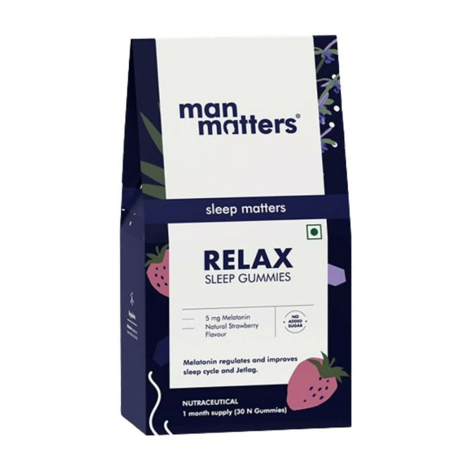 Man Matters Relax Melatonin Sleep Gummies - No Added Sugar Hover Image