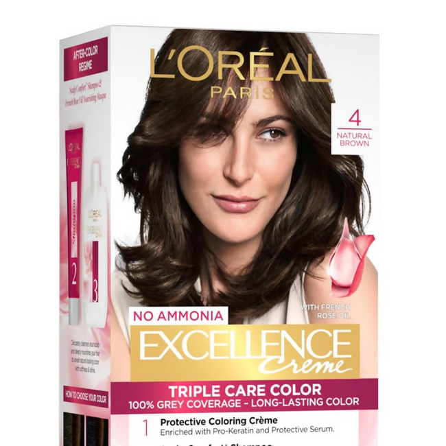 L'Oreal Paris Excellence Creme Hair Color, 4 Natural Brown Hover Image