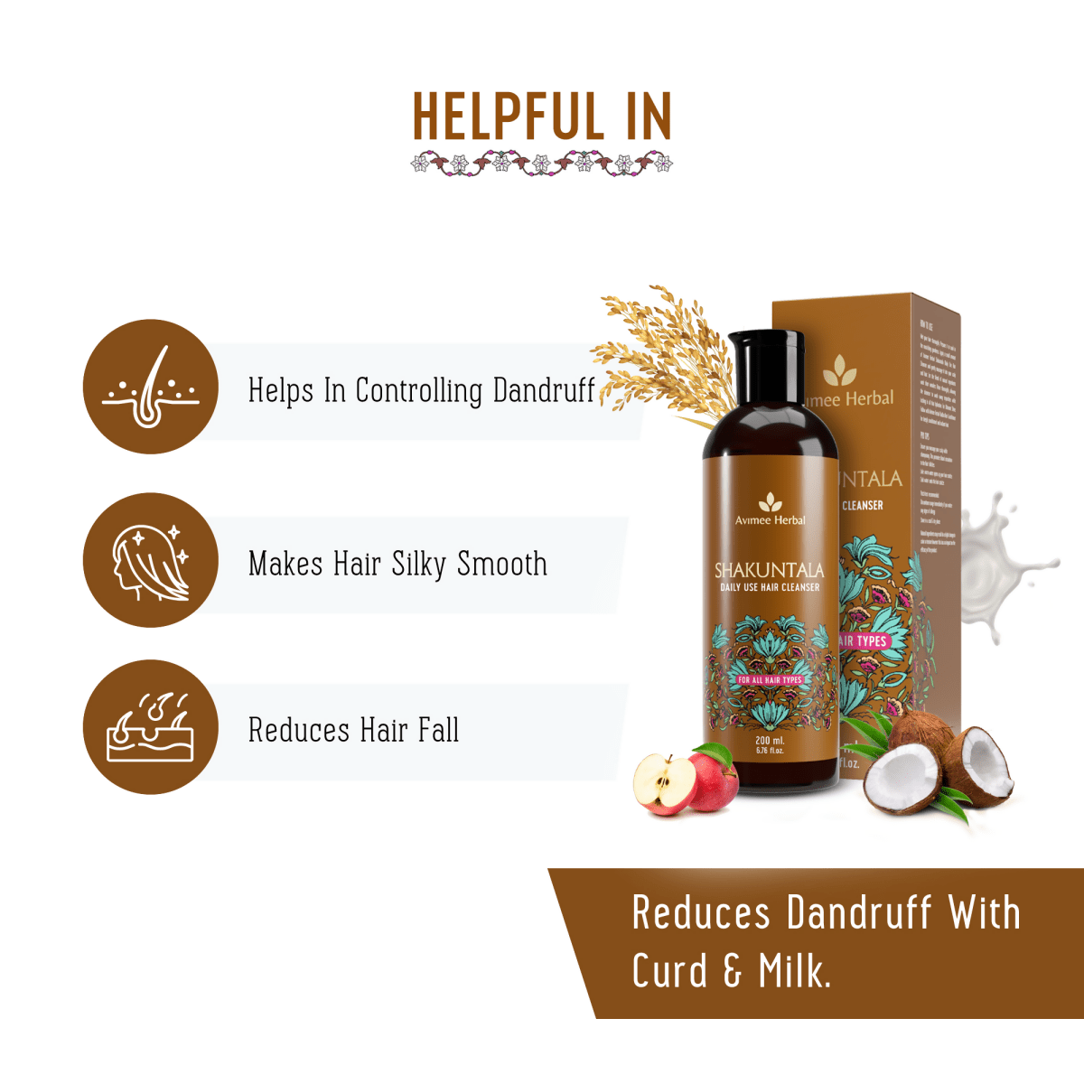 Avimee Herbal Anti Hairfall Kit - Oil, Cleanser and Scalp Spray, Controls Hair Fall and Strengthens Hair Root, With Rosemary, Amla, Methi & Bhringraj