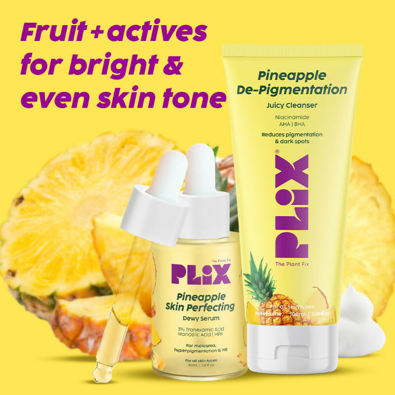 PLIX The Plant Pineapple De-Pigmentation Regime with Juicy Facewash & Serum