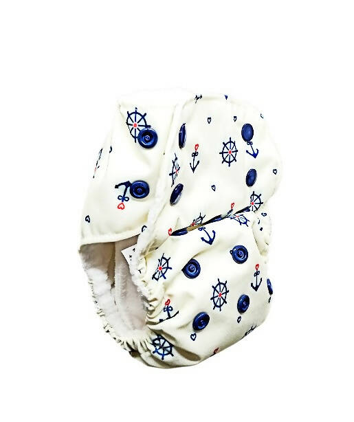 Kindermum Nano Aio Cloth Diaper With 2 Organic Cloth Inserts- Anchor For Kids