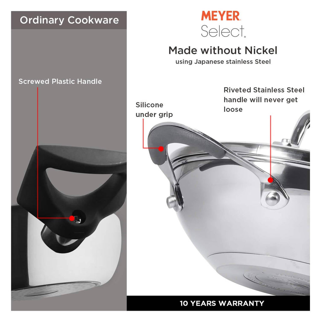 Meyer Select Stainless Steel Covered Kadai
