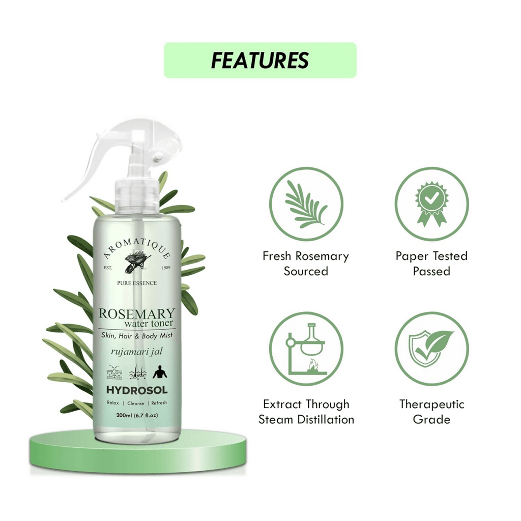 Aromatique Rosemary Water, Rose Mary Water for Hair, Rosemary Hair Mist, Strengthens Hair