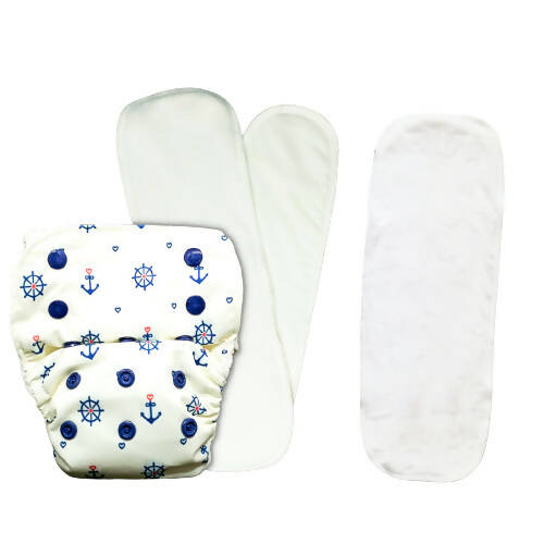Kindermum Nano Pro Aio Cloth Diaper (With 2 Organic Inserts And Power Booster)-Anchor For Kids