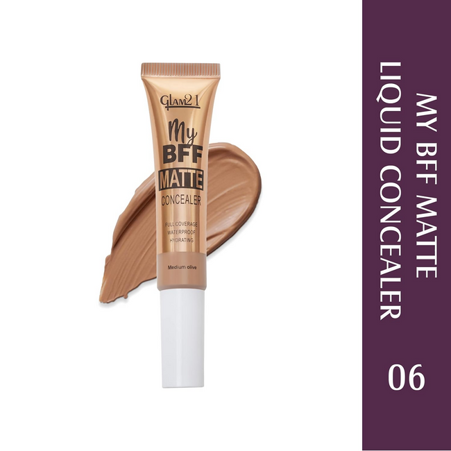 Glam21 My BFF Matte Liquid Concealer For All Skin Tone Matte Finish - Medium Olive Main Image