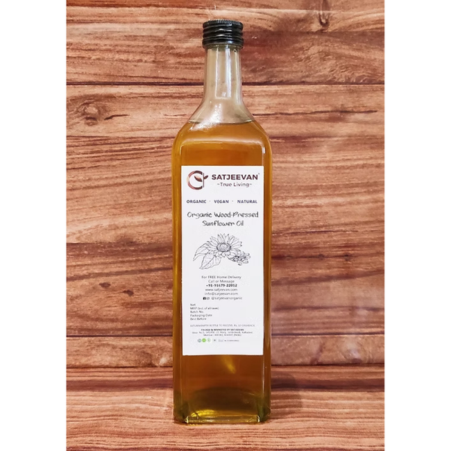 Satjeevan Organic Wood-Pressed Sunflower Oil Hover Image