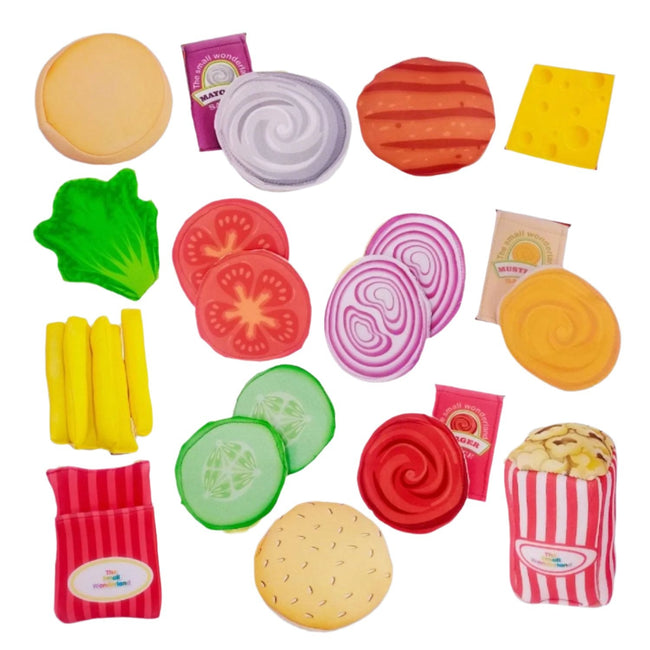 The Small Wonderland Pretend play Burger ,French fries & popcorn - 25 piece Hover Image