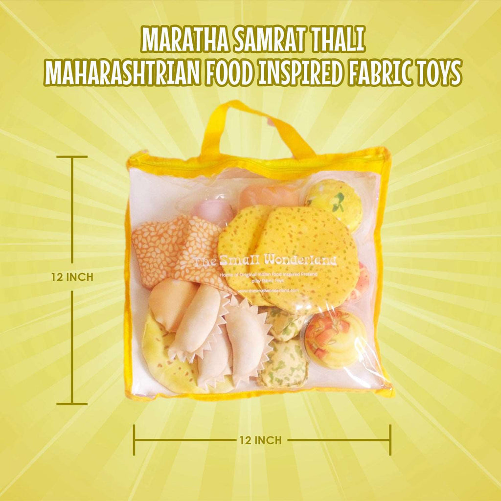 The Small Wonderland Maratha Samrat Thali -Maharashtrian food Inspired pretend Fabric Toys
