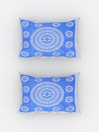 Urban Magic Blue Ethnic Motifs Printed Cotton 104 TC Queen Bedsheet With 2 Pillow Covers