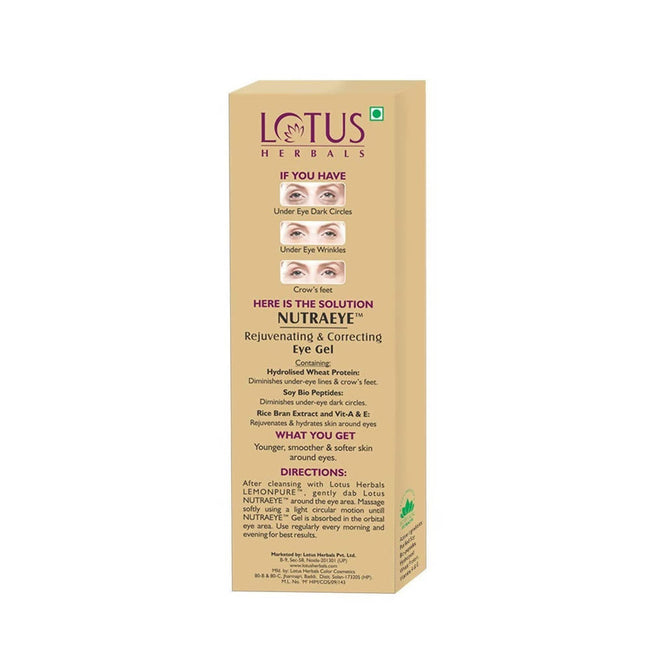 Lotus Herbals Nutraeye Rejuvenating & Correcting Eye Gel Main Image