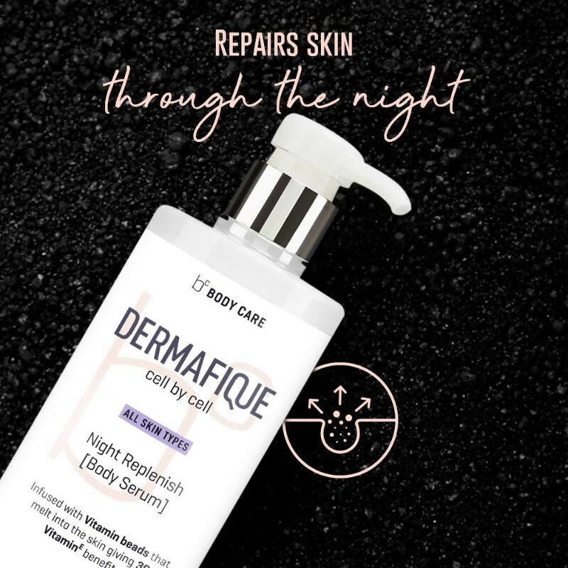 Dermafique Night Replenish Body Serum With 30X Vitamin E, Repairs Skin Cell Damage