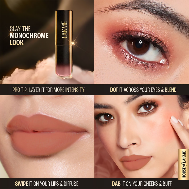 Lakme Xtraordin-Airy One-And-Done Lip, Eye & Cheek Tint - Bubblegum Blush