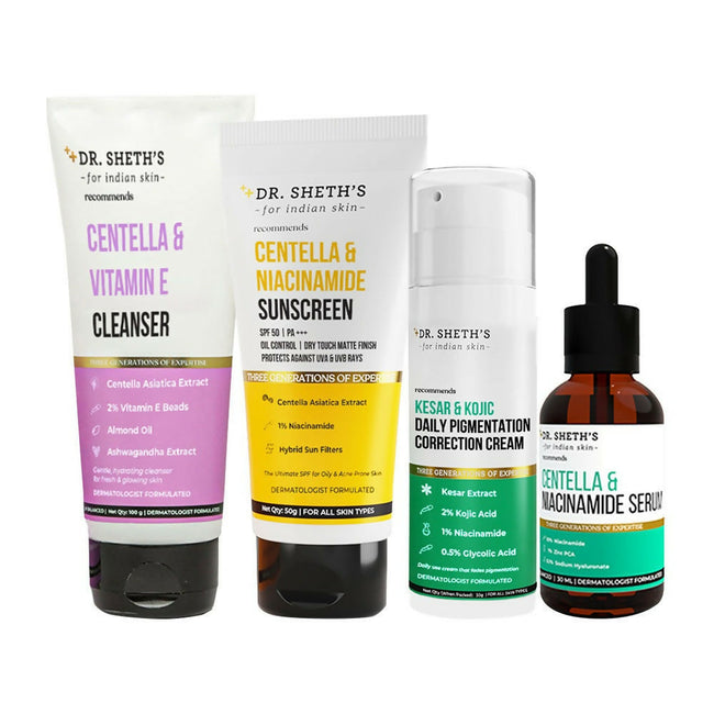 Dr. Sheth's Fresh & Clear CSMS (Cleanser, Serum, Moisturizer, Sunscreen) Combo Hover Image