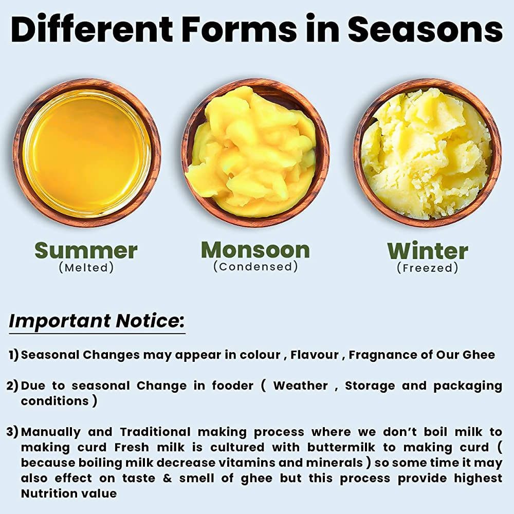 Divya Kamdhenu A2 Pure Desi Gir Cow Ghee | Cultured Ghee - Traditional Bilona Method | Pure A2 Ghee | Indian Organic A2 Cow Ghee