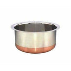 Stainless Steel Patila Round Copper Bottom Container Ganj Tapeli with Lid