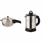 Prestige Deluxe Alpha Stainless Steel Deep Pan Pressure Cooker, 5 Litres, Silver