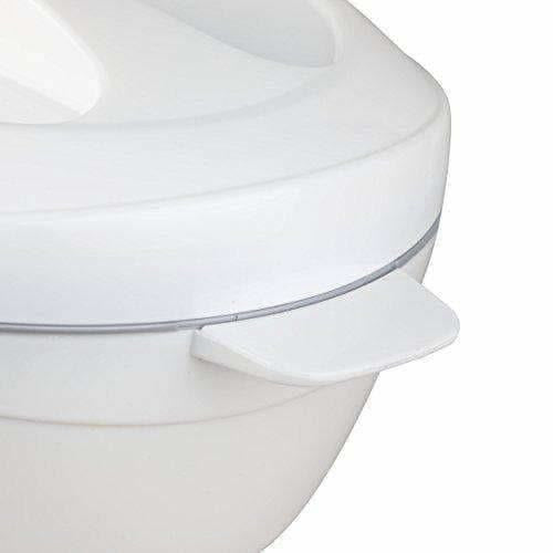 Roti Plus Plastic Casserole with Lid - White & Grey Color Combination