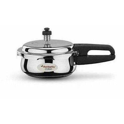 Butterfly Blue Line Curve Stainless Steel Pressure Cooker - 2 Litre Hover Image